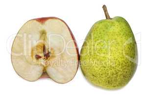 Half apple and pear