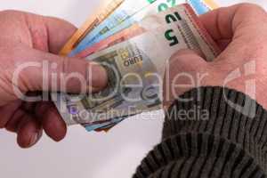 Hand with banknotes