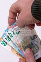 Hand with banknotes