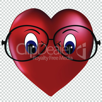 Heart of love wearing glasses vector