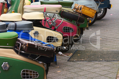 Various vintage scooters