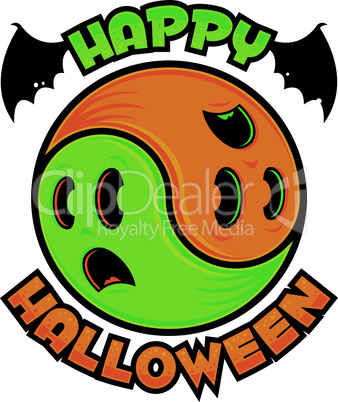 Happy Halloween Ghost Yin-Yang