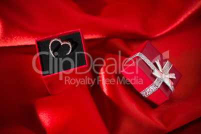 Heart pendant in a red gift box