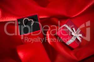 Heart pendant in a red gift box