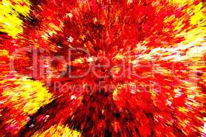 exploding fireball in red and yellow