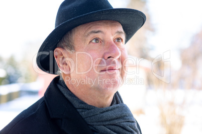 Portrait of a senior with hat