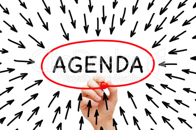 Agenda Concept With Many Arrows