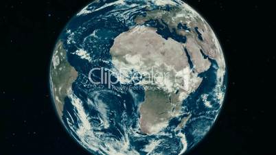 A beautiful realistic view of the planet Earth seen from outer space. Rotation of the Earth.Night sparkling cities.Nice background