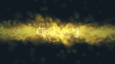 Background gold movement. Universe gold dust with stars on black background. Motion abstract of particles.