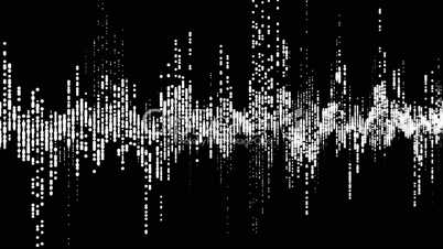 Digital waveform equalizer HUD in black background. Technological abstract element of a futuristic interface