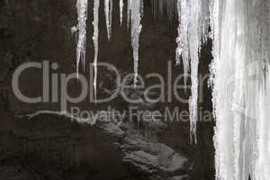 Icicles at Partnachklamm in Garmisch-Partenkirchen, Bavaria, Ger