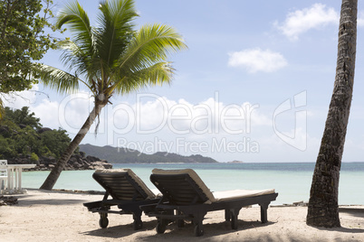 Tropical landscape at Praslin island, Seychelles