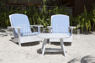 Place to sit at tropical beach