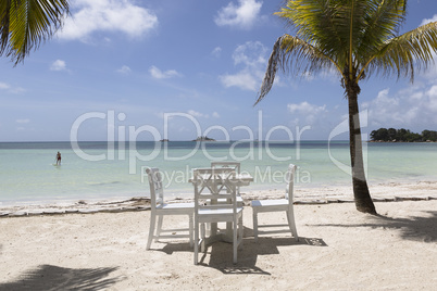 Tropical landscape at Praslin island, Seychelles