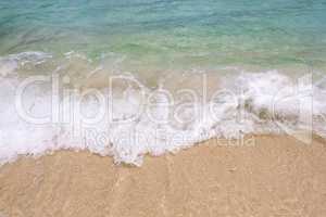Tropical beach background with soft wave and sand