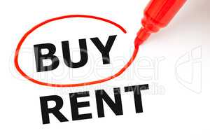 Choosing To Buy Not To Rent Red Marker Concept