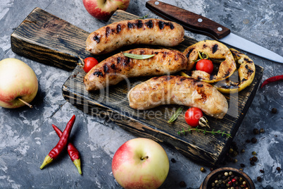 Delicious grilled sausages