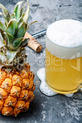 Glass with pineapple ale