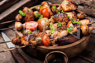 Grilled shish kebab or shashlik