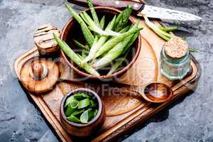 Fresh aloe vera leaves