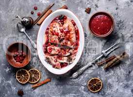 Fried chicken breast with sauce