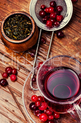 Hot drink with cranberries