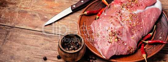 Raw beef meat fillet