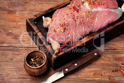 Raw beef meat fillet