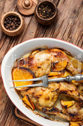 Roast chicken with orange