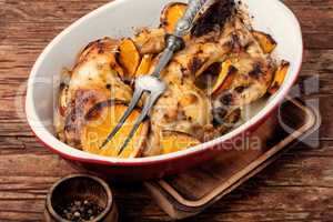 Roast chicken with orange