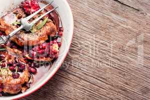 Meat chop in pomegranate sauce