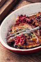 Grilled chop in pomegranate sauce