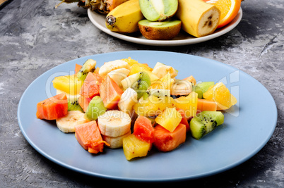 Bowl of healthy fresh fruit salad