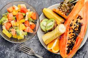 Bowl of healthy fresh fruit salad