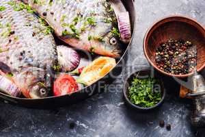 Raw fish and food ingredients