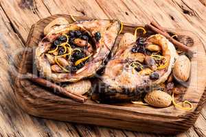 Grilled fish steak