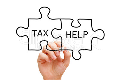 Tax Help Jigsaw Puzzle Concept