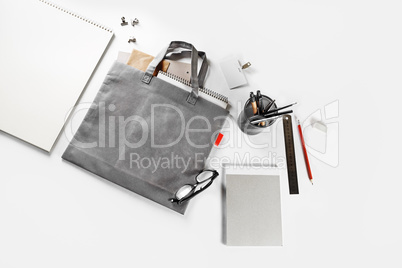 Stationery and shopping bag