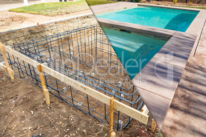 Before and After Pool Build Construction Site