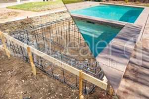 Before and After Pool Build Construction Site