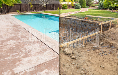 Before and After Pool Build Construction Site