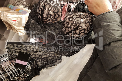 Woman shopping for bra