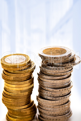 Stacked money coins