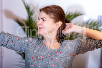 Woman with arm movement
