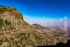Landscape view of the Simien Mountains National Park in Northern Ethiopia