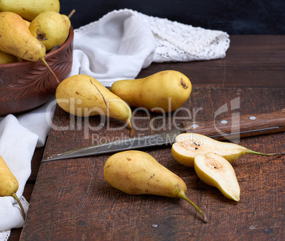 fresh ripe pears ,  close up