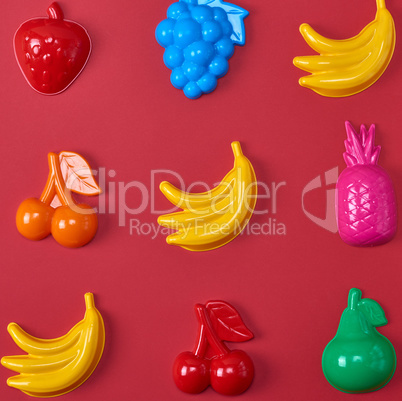 multicolored plastic childrens toys in the form of fruit