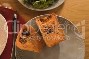 squash fruit served on a plate at home