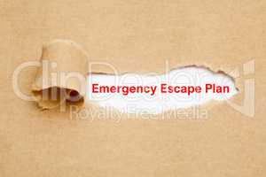 Emergency Escape Plan Torn Paper Concept