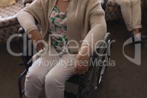 Disabled senior woman relaxing at home